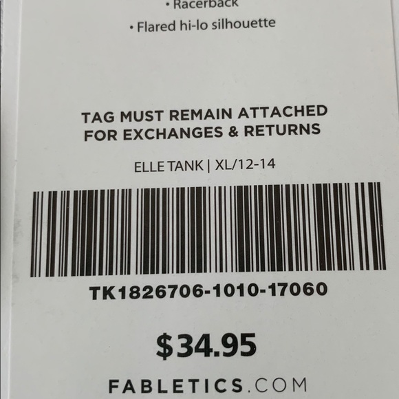 Fabletics Racer Back White Exercise Shirt (NWT) - Picture 6 of 7